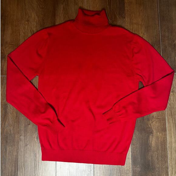 Varessa Terrano Red Women's Turtleneck Cotton Blend Sweater - Picture 2 of 8